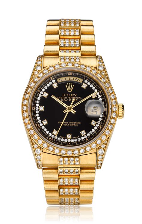 18k gold Rolex with diamonds